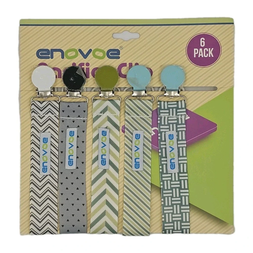 Enovoe Pacifier Clips 5 Pack Baby Binky Holder Universal Strap Set New